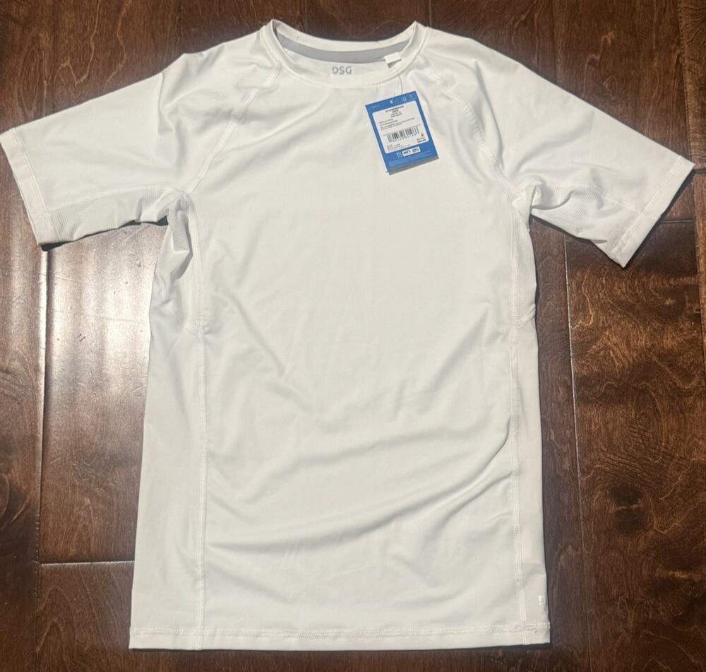 DSG Youth XL Compression Crew Short Sleeve Baselayer White NWT Moisture Wicking